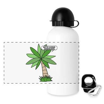 Bitte keine Werbung - Panorama Trinkflasche mit Deckel 500 ml - Weiß - Vorne