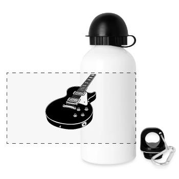 Gitarre Grafik Gitarrist Gitarrist Musiker - Panorama Trinkflasche mit Deckel 500 ml - Weiß - Vorne