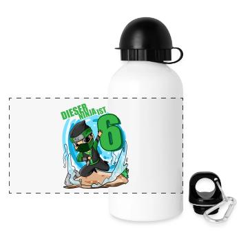 6 Jahre Junge Ninja - 6 Geburtstag - Ich bin 6 - Panorama Trinkflasche mit Deckel 500 ml - Weiß - Vorne
