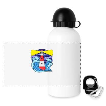 Grömitz Spruch - Panorama Trinkflasche mit Deckel 500 ml - Weiß - Vorne