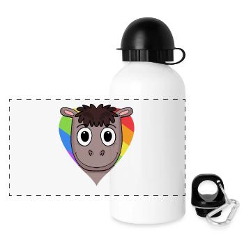 Pferd Lgbt Regenbogen Farben - Panorama Trinkflasche mit Deckel 500 ml - Weiß - Vorne