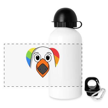 Möwe Lgbt Regenbogen Farben - Panorama Trinkflasche mit Deckel 500 ml - Weiß - Vorne