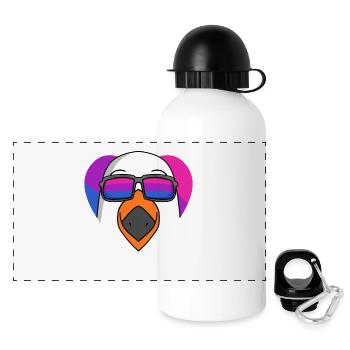 Cadeau de mouette bisexuelle - Gourde panoramique avec couvercle 500 ml - blanc - Devant