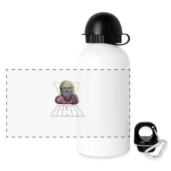 Sokrates Griechischer Philosoph - Panorama Trinkflasche mit Deckel 500 ml - Weiß - Vorne