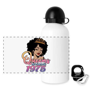 Les reines sont nées en 1975 - 47e anniversaire pour les femmes - Gourde panoramique avec couvercle 500 ml - blanc - Devant