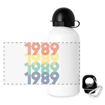 1989, Vintage 35e anniversaire hommes femmes 35 ans - Gourde panoramique avec couvercle 500 ml - blanc - Devant