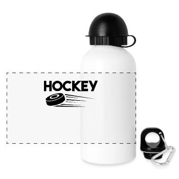 Ice Hockey Puck - Panoramic Thermal Bottle with Lid 500 ml - white - Front