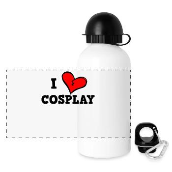 I love cosplay - Panoramic Thermal Bottle with Lid 500 ml - white - Front