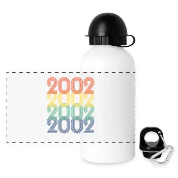 Cool Retro 2002, 21 Jahre alt, Geschenk zum 21. Geburtstag - Panorama Trinkflasche mit Deckel 500 ml - Weiß - Vorne