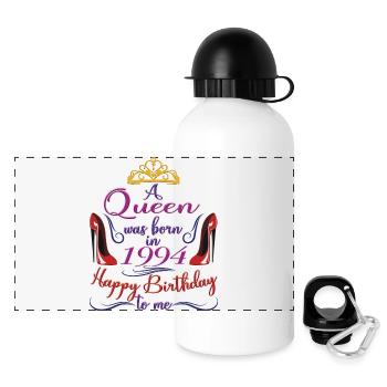 1994, Queen 30th Birthday For Women 30 Years Old - Panoramic Thermal Bottle with Lid 500 ml - white - Front