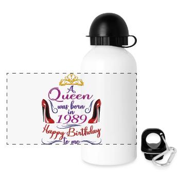 1989 35. Geburtstag für Frauen Königin 35 Jahre alt - Panorama Trinkflasche mit Deckel 500 ml - Weiß - Vorne