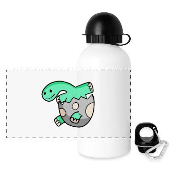 Motif Dino d’oeuf de dinosaure - Gourde panoramique avec couvercle 500 ml - blanc - Devant