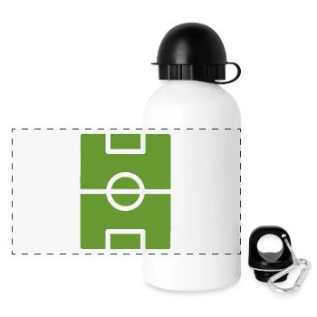 Fußball Feld - Panorama Trinkflasche mit Deckel 500 ml - Weiß - Vorne