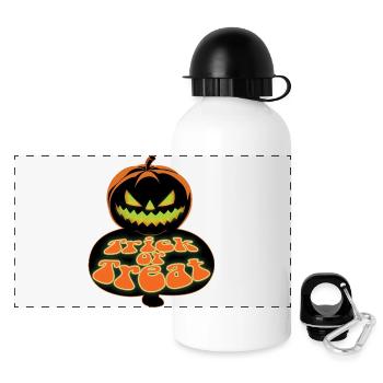 Scary Pumpkin Face Trick or Treat Halloween Outfit - Panoramic Thermal Bottle with Lid 500 ml - white - Front