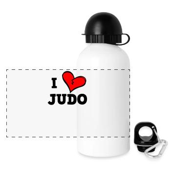 J’adore le judo - Gourde panoramique avec couvercle 500 ml - blanc - Devant