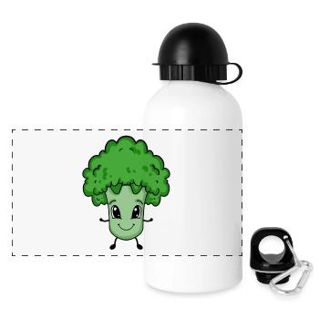 Broccoli for children - Panoramic Thermal Bottle with Lid 500 ml - white - Front