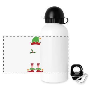 Papa Elf Niedliches lustiges passendes Weihnachtskostüm - Panorama Trinkflasche mit Deckel 500 ml - Weiß - Vorne