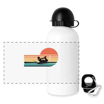 Paddleboard Yoga - Yoga Lovers - Panorama Trinkflasche mit Deckel 500 ml - Weiß - Vorne