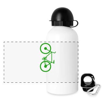 No CO2 Fahrrad Klimawandel MTB Mountainbike E-Bike - Panorama Trinkflasche mit Deckel 500 ml - Weiß - Vorne