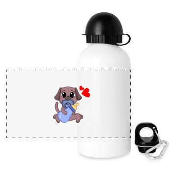 Baby 2023 - Geburt Schwanger 2023 - Baby Junge - Panorama Trinkflasche mit Deckel 500 ml - Weiß - Vorne