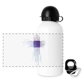 CPU Processor Computer Scientist Electrician - Panoramic Thermal Bottle with Lid 500 ml - white - Front