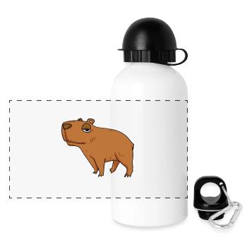 Capybara Père Capybara - Gourde panoramique avec couvercle 500 ml - blanc - Devant