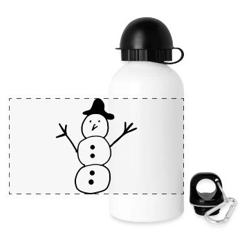 Bonhomme de neige - Gourde panoramique avec couvercle 500 ml - blanc - Devant