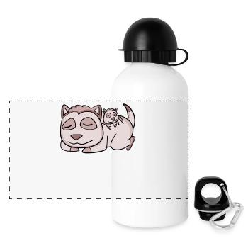 Paresseux avec bébé paresseux - Famille - Gourde panoramique avec couvercle 500 ml - blanc - Devant