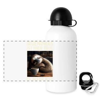 Irgendwas Ist Hier Faul Oh Das Bin Ja Ich Faultier - Panorama Trinkflasche mit Deckel 500 ml - Weiß - Vorne