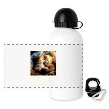 Katze Lieblings Kuschelshirt Kuscheln Baby Katzen - Panorama Trinkflasche mit Deckel 500 ml - Weiß - Vorne