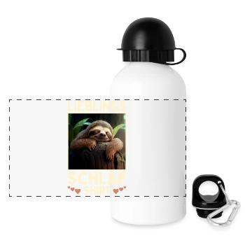 Faultier Lieblings Schlafshirt Müde Pyjama Schlaf - Panorama Trinkflasche mit Deckel 500 ml - Weiß - Vorne