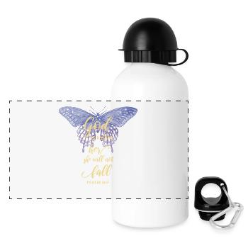 Bibelvers Christliches Motiv - Panorama Trinkflasche mit Deckel 500 ml - Weiß - Vorne