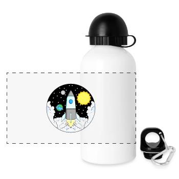 Espace de fusée - Gourde panoramique avec couvercle 500 ml - blanc - Devant
