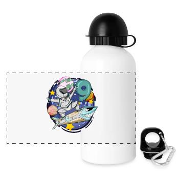9e anniversaire - 9 ans Cadeau de garçon astronaute - Gourde panoramique avec couvercle 500 ml - blanc - Devant