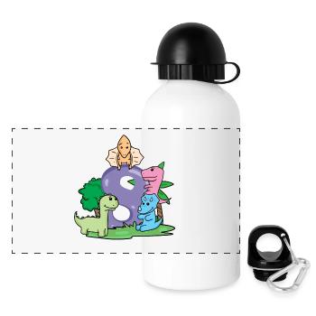 8 years old - 8th birthday with animal motif - Panoramic Thermal Bottle with Lid 500 ml - white - Front