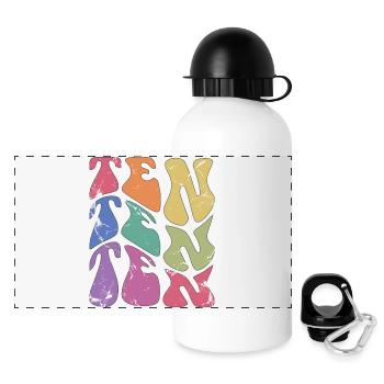 Retro 10 Jahre alt 10. Geburtstag Kinder Jungen Mädchen - Panorama Trinkflasche mit Deckel 500 ml - Weiß - Vorne