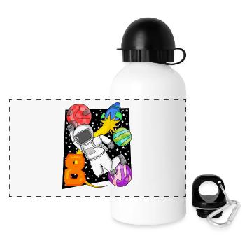 8 Jahre Geburtstag Junge Geschenk - Panorama Trinkflasche mit Deckel 500 ml - Weiß - Vorne