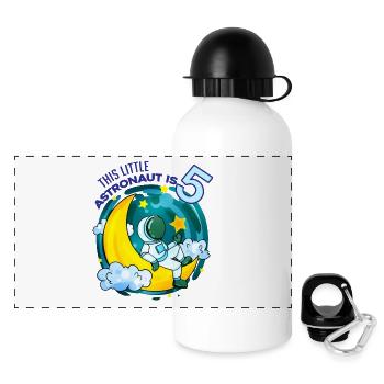 5 Years Birthday Boy Gift - Panoramic Thermal Bottle with Lid 500 ml - white - Front