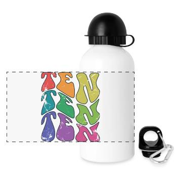 Retro 10 Jahre alt 10. Geburtstag Kinder Jungen Mädchen - Panorama Trinkflasche mit Deckel 500 ml - Weiß - Vorne