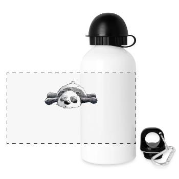 Träumender Panda Bär - Panorama Trinkflasche mit Deckel 500 ml - Weiß - Vorne