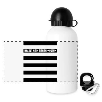 Bienen Kostüm Das Ist Mein Bienenkostüm Karneval - Panorama Trinkflasche mit Deckel 500 ml - Weiß - Vorne