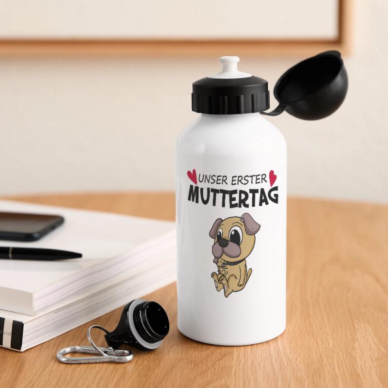 Muttertag - erster Muttertag Geschenk Panorama Trinkflasche mit Deckel 500 ml