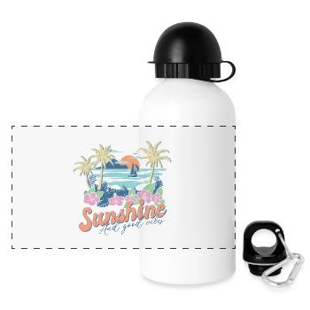 Sunshine And Great Vibes Summer - Panoramic Thermal Bottle with Lid 500 ml - white - Front