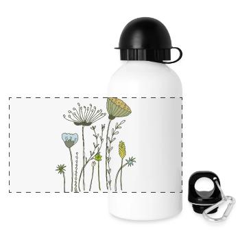dried flowers flower meadow - Panoramic Thermal Bottle with Lid 500 ml - white - Front