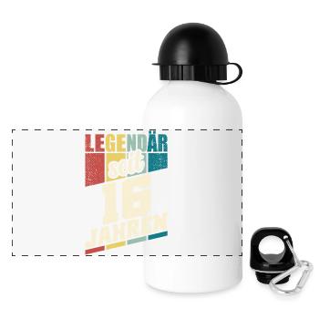 16. Geburtstag Legendär Seit 16 Jahren Legende 16 - Panorama Trinkflasche mit Deckel 500 ml - Weiß - Vorne