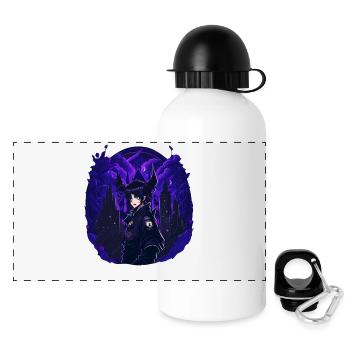 Goth Anime Girl dark night - Panorama Trinkflasche mit Deckel 500 ml - Weiß - Vorne