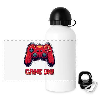 Manette de jeu robuste parody, jeu sur - Gourde panoramique avec couvercle 500 ml - blanc - Devant
