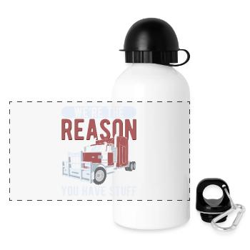 LKW Fahrer The Reason You Have Stuff Lastwagen - Panorama Trinkflasche mit Deckel 500 ml - Weiß - Vorne