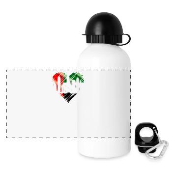 Cœur de Dubaï battement de cœur Burj Khalifa drapeau des Émirats arabes unis - Gourde panoramique avec couvercle 500 ml - blanc - Devant