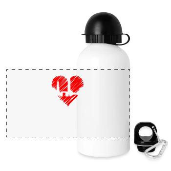 Tokyo Skyline Heartbeat Japan Heart I Love Tokyo - Panoramic Thermal Bottle with Lid 500 ml - white - Front